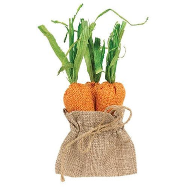 3 Set Fabric Carrots in Burlap Bag - The Fox Decor